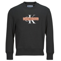 textil Herr Sweatshirts Calvin Klein Jeans MONOLOGO STENCIL CREW NECK Svart