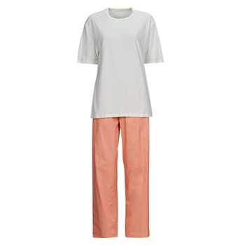 textil Dam Pyjamas/nattlinne Calvin Klein Jeans SLEEP SET Beige / Rosa