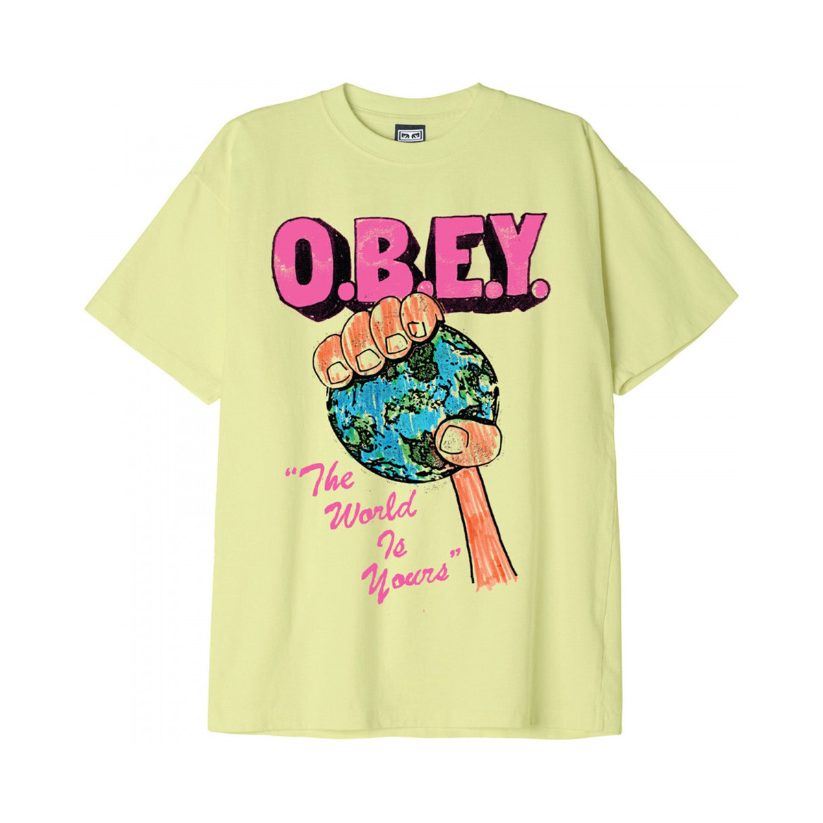 textil Herr T-shirts & Pikétröjor Obey the world is yours Grön