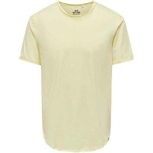 textil Herr T-shirts Only&sons ONSBENNE LONGY SS TEE NF 7822 NOOS Gul