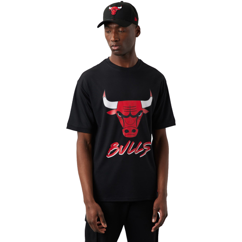 textil Herr T-shirts New-Era NBA Chicago Bulls Script Mesh Tee Svart