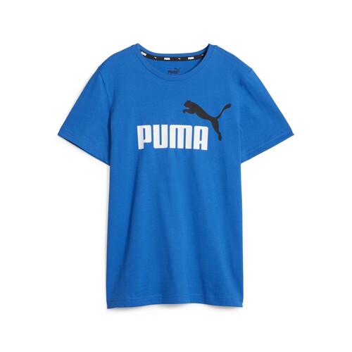 textil Pojkar T-shirts Puma ESS+ 2 COL LOGO TEE B Blå
