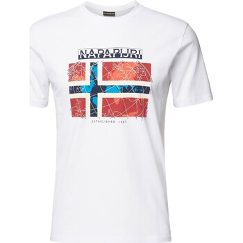 textil Herr T-shirts Napapijri 210599 Vit