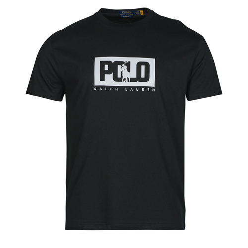 textil Herr T-shirts Polo Ralph Lauren T-SHIRT AJUSTE EN COTON LOGO POLO RALPH LAUREN Svart