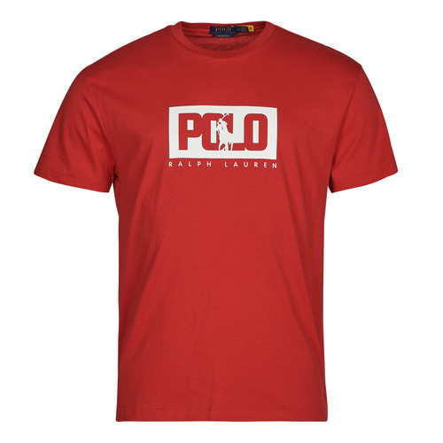 textil Herr T-shirts Polo Ralph Lauren T-SHIRT AJUSTE EN COTON LOGO POLO RALPH LAUREN Röd