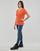 textil Dam T-shirts Only ONLKITA S/S V-NECK HEART TOP BOX CS JRS Orange