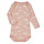 textil Flickor Pyjamas/nattlinne Petit Bateau BODY US ML CLOUDY PACK X3 Rosa / Vit