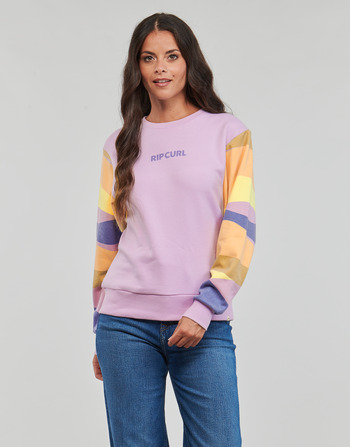textil Dam Sweatshirts Rip Curl CREW WAVY PRINT SLEEVES Lila / Flerfärgad