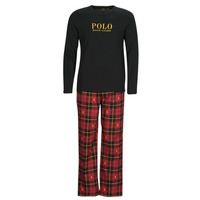 textil Herr Pyjamas/nattlinne Polo Ralph Lauren L/S PJ SLEEP SET Svart / Röd