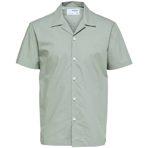 textil Herr Långärmade skjortor Selected Regmeo - Seagrass Grön