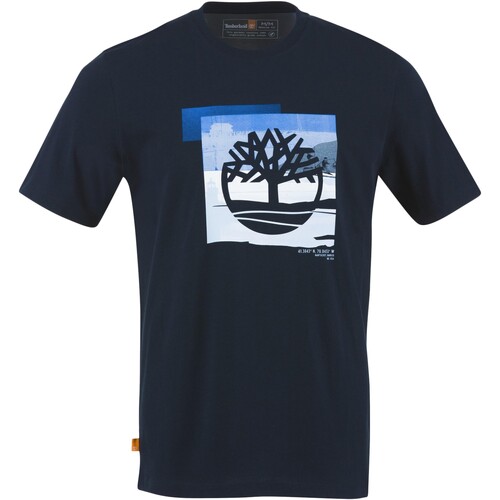 textil Herr T-shirts Timberland 213102 Blå