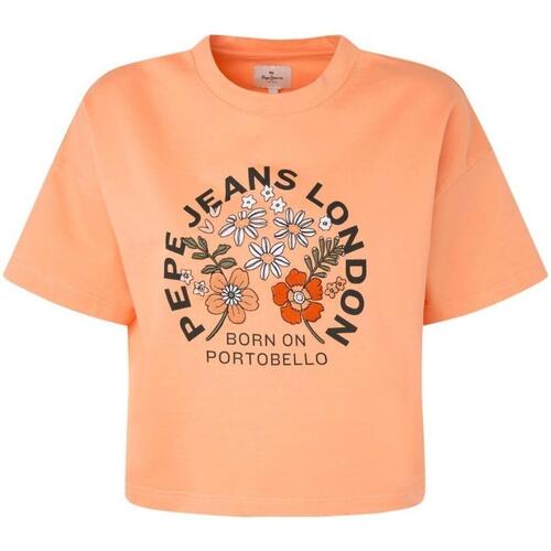 textil Dam T-shirts Pepe jeans  Orange