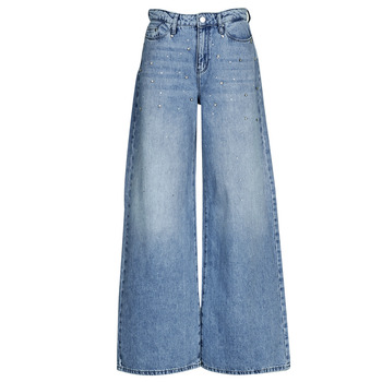 textil Dam Jeans flare Karl Lagerfeld EMBELLISHED WIDE LEG DENIM Blå