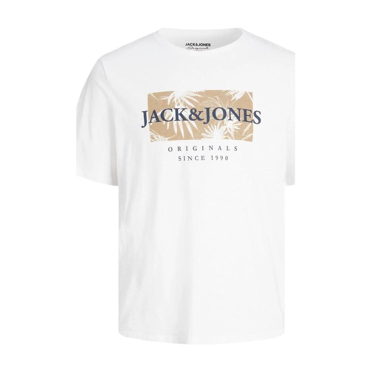 textil Herr T-shirts Jack & Jones  Vit