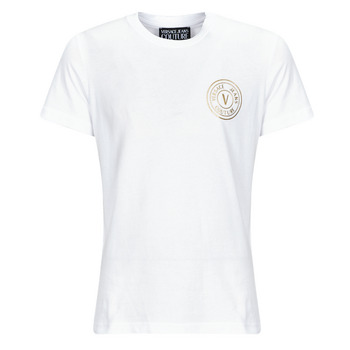 textil Herr T-shirts Versace Jeans Couture GAHT06 Vit / Guldfärgad