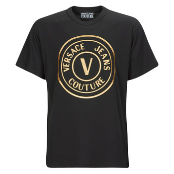 textil Herr T-shirts Versace Jeans Couture GAHT05 Svart / Guldfärgad