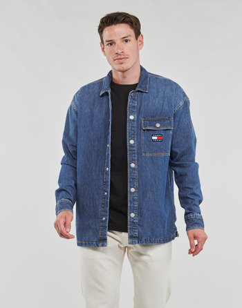 textil Herr Långärmade skjortor Tommy Jeans TJM CLASSIC DENIM OVERSHIRT Blå