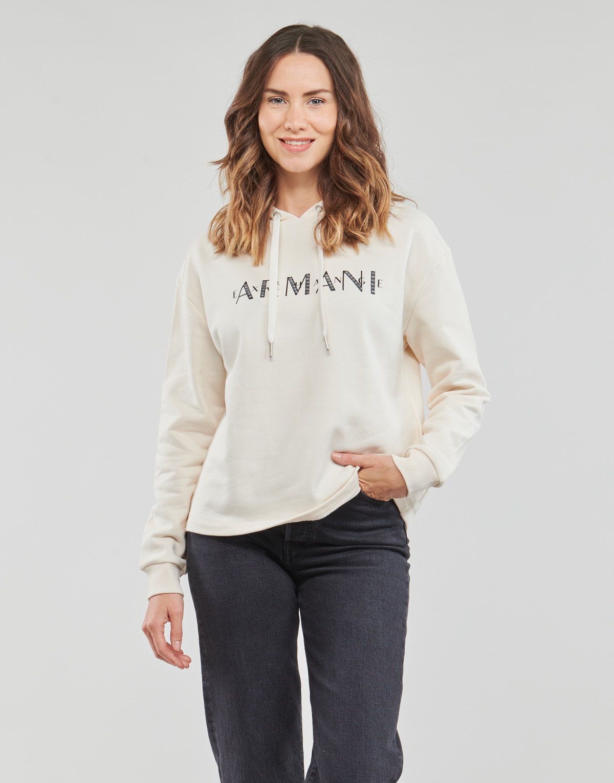 textil Dam Sweatshirts Armani Exchange 6RYM95 Beige