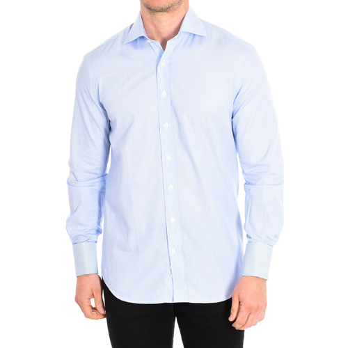 textil Herr Långärmade skjortor CafÃ© Coton ALCAZAR3-55DC Blå