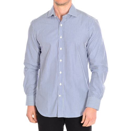 textil Herr Långärmade skjortor CafÃ© Coton AVOCATIER5-L-33LS Blå