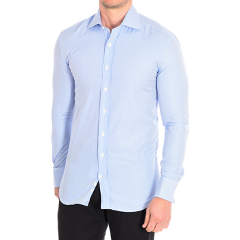 textil Herr Långärmade skjortor CafÃ© Coton DANIELLE3-SLIM-55DCS Blå
