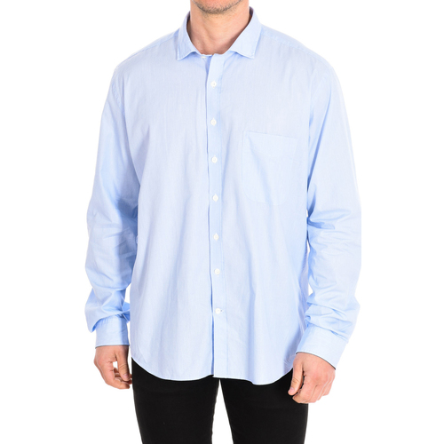 textil Herr Långärmade skjortor CafÃ© Coton MILLERAIES3-66HLSSLIM Blå