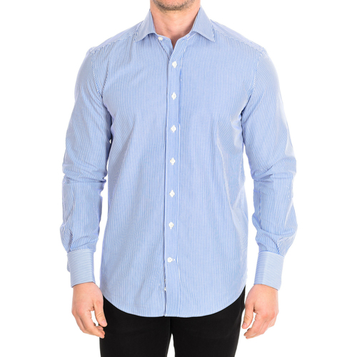 textil Herr Långärmade skjortor CafÃ© Coton ORLANDO4-G-55DC Blå