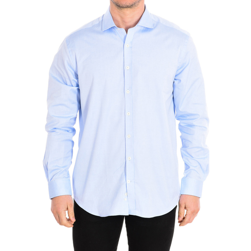 textil Herr Långärmade skjortor CafÃ© Coton PINPOINT03-33LS Blå