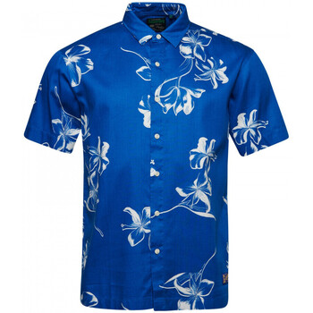 textil Herr Långärmade skjortor Superdry Vintage hawaiian s/s shirt Blå