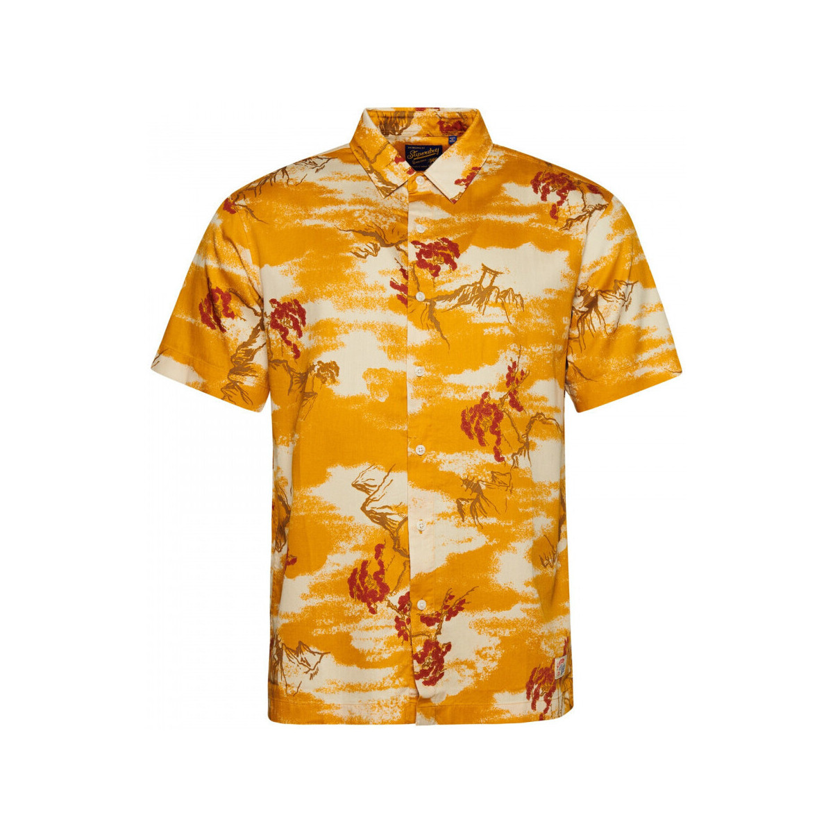 textil Herr Långärmade skjortor Superdry Vintage hawaiian s/s shirt Gul