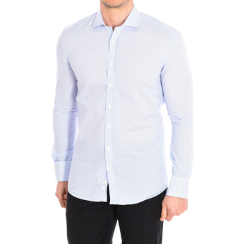textil Herr Långärmade skjortor CafÃ© Coton BRUCE4-55DCSLIM Blå
