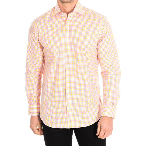 textil Herr Långärmade skjortor CafÃ© Coton COMBAWA31-33LS Orange