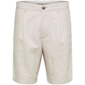 textil Herr Shorts / Bermudas Selected Comfort-Jones Linen - Oatmeal Beige