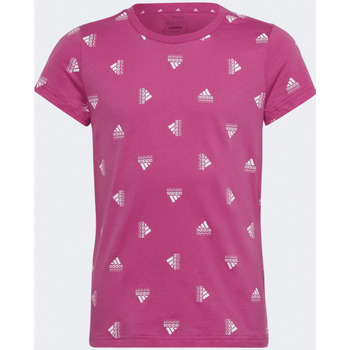 textil Flickor T-shirts adidas Originals  Rosa