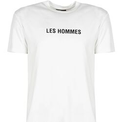 textil Herr T-shirts Les Hommes LF224302-0700-1009 | Grafic Print Vit