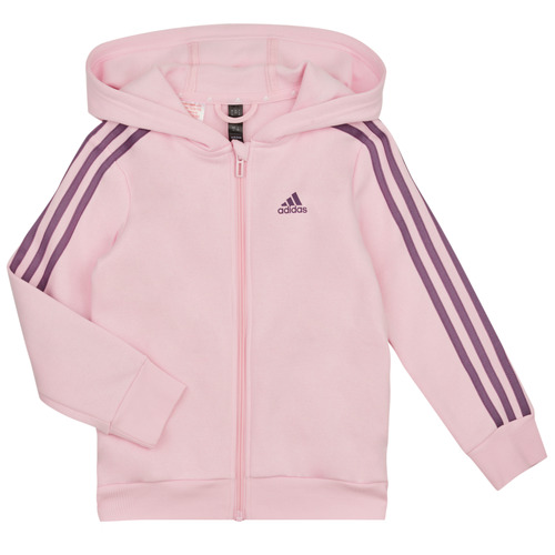 textil Flickor Sweatshirts Adidas Sportswear LK 3S FL FZ HD Rosa / Violett
