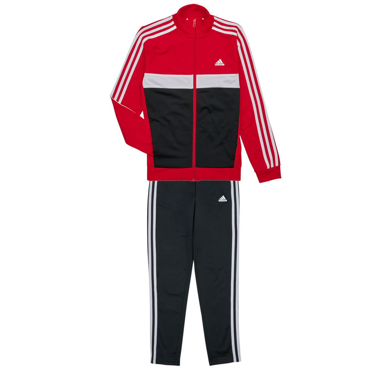 textil Pojkar Sportoverall Adidas Sportswear 3S TIBERIO TS Röd / Vit / Svart
