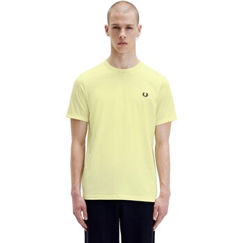 textil Herr T-shirts Fred Perry CAMISETA AMARILLO HOMBRE   RINGER M3519 Gul