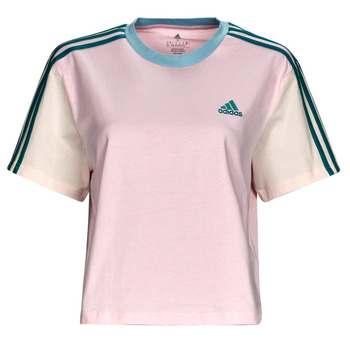 textil Dam T-shirts Adidas Sportswear 3S CR TOP Rosa