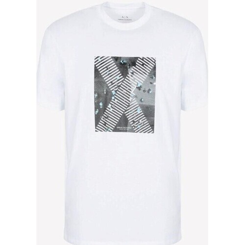textil Herr T-shirts EAX 6RZTLB ZJBYZ Vit