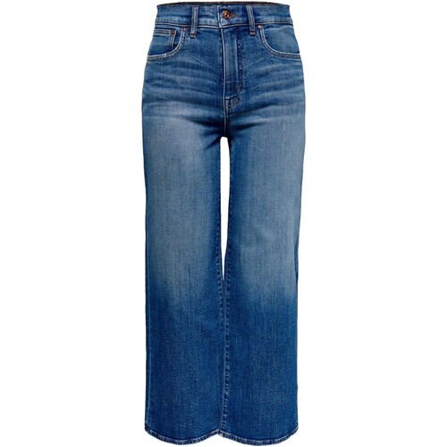 textil Dam Jeans Only VAQUEROS ANCHOS CROP MUJER  15184102 Blå