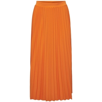 textil Dam Kjolar Only Melisa Plisse Skirt - Orange Peel Orange