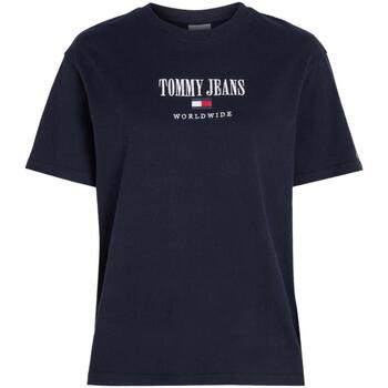 textil Dam T-shirts Tommy Hilfiger  Blå
