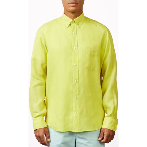 textil Herr Långärmade skjortor Eden Park E23CHECL0018 Gul