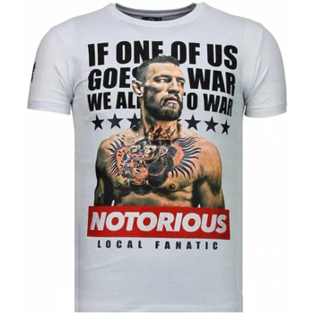 textil Herr T-shirts Local Fanatic Conor Notorious Legend Rhinestone Vit