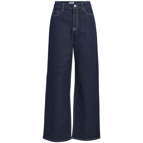 textil Dam Byxor Object Jeans Java - Dark Blue Denim Blå