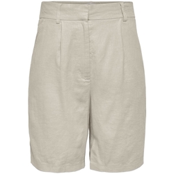 textil Dam Shorts / Bermudas Only Caro HW Long Shorts - Silver Lining Beige
