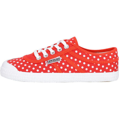 Skor Sneakers Kawasaki Polka Canvas Shoe K202421-ES 5030 Cherry Tomato Röd
