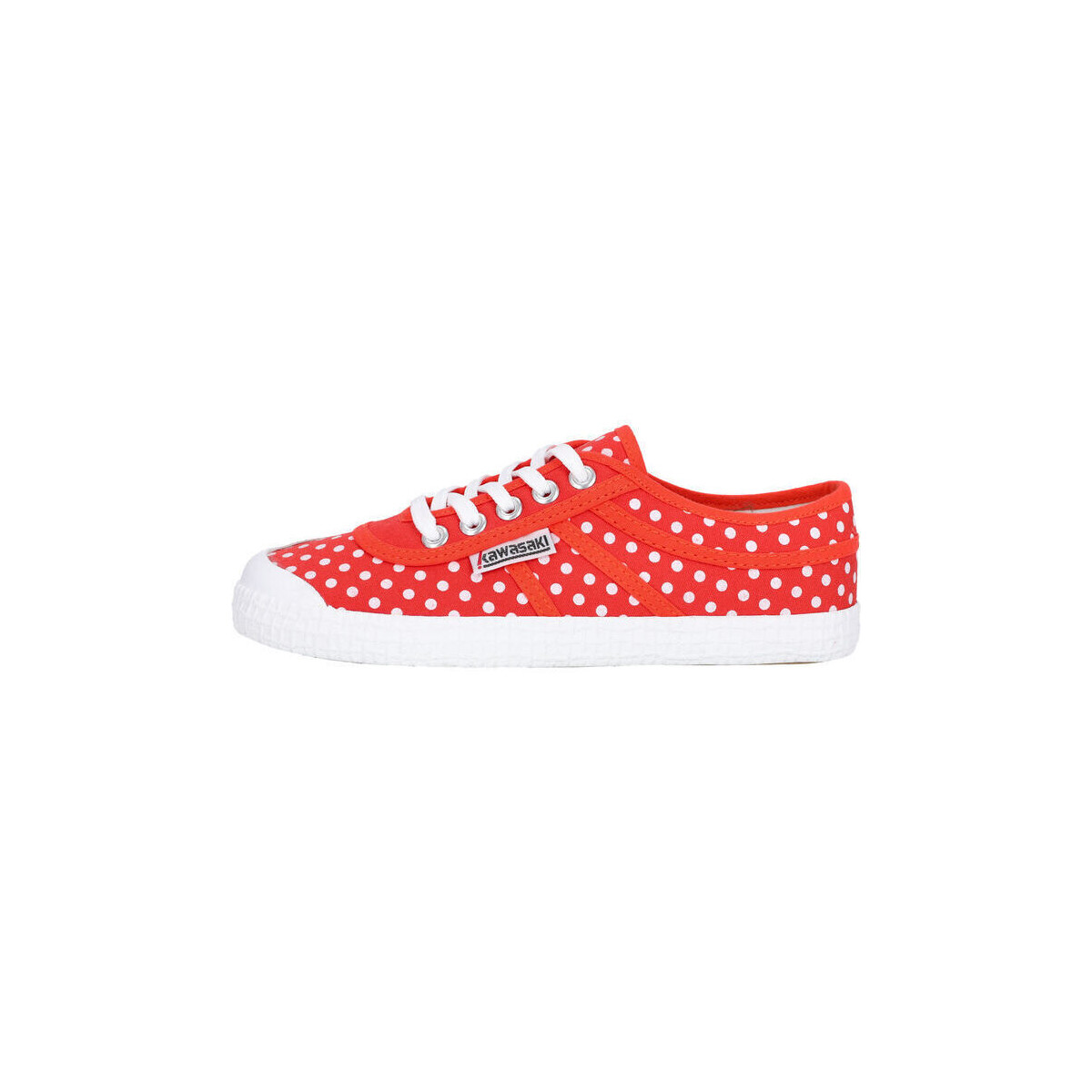 Skor Sneakers Kawasaki Polka Canvas Shoe  5030 Cherry Tomato Röd