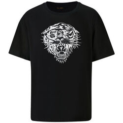 textil Herr T-shirts Ed Hardy Tiger glow tape crop tank top black Svart
